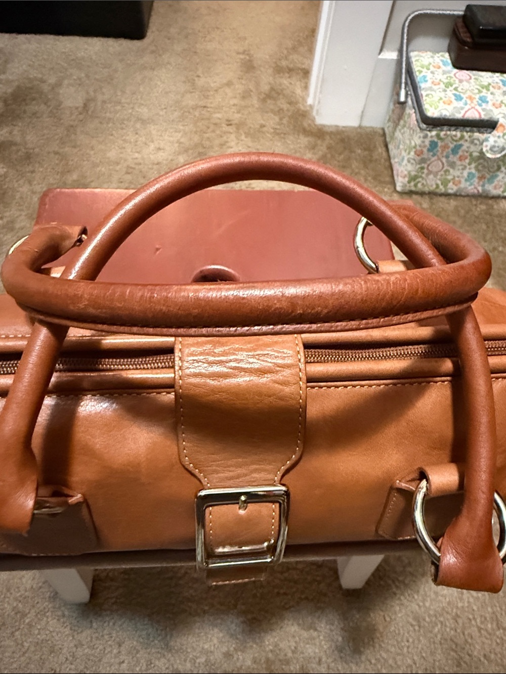 Fossil vintage Leather Barrel Satchel Bag - Brown - Picture 8 of 9